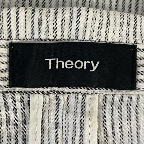 Theory white & blue stripe linen blazer size 2 - Picture 15 of 16